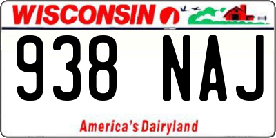 WI license plate 938NAJ