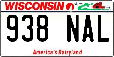 WI license plate 938NAL