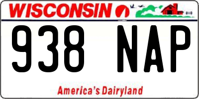 WI license plate 938NAP