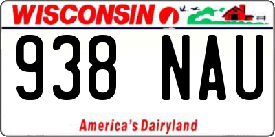 WI license plate 938NAU