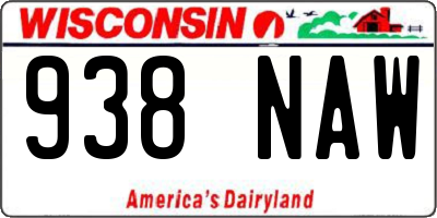 WI license plate 938NAW