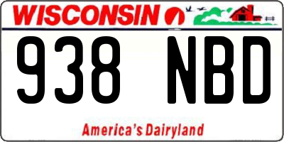 WI license plate 938NBD