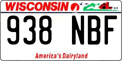 WI license plate 938NBF