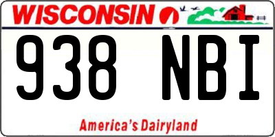 WI license plate 938NBI