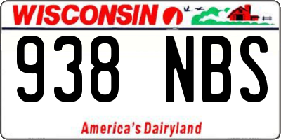 WI license plate 938NBS