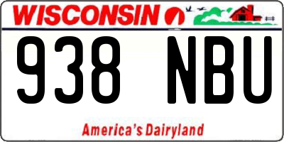 WI license plate 938NBU