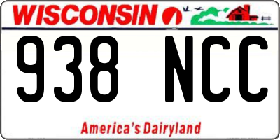 WI license plate 938NCC