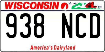 WI license plate 938NCD