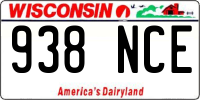 WI license plate 938NCE