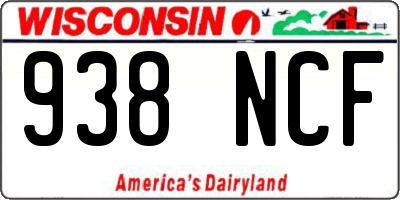 WI license plate 938NCF