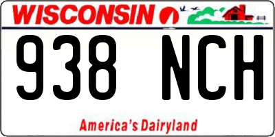 WI license plate 938NCH