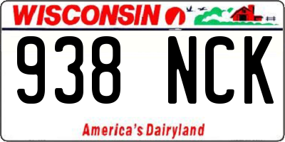 WI license plate 938NCK