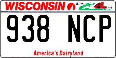 WI license plate 938NCP