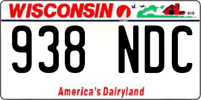 WI license plate 938NDC