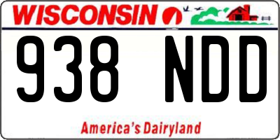 WI license plate 938NDD