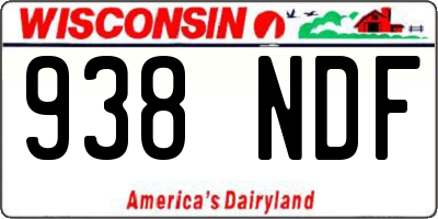 WI license plate 938NDF