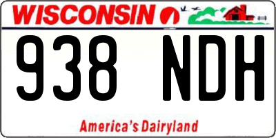 WI license plate 938NDH