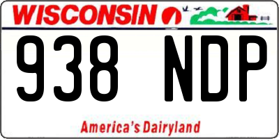 WI license plate 938NDP