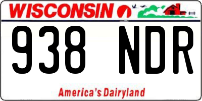 WI license plate 938NDR