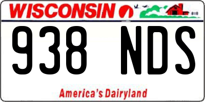 WI license plate 938NDS