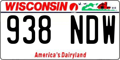 WI license plate 938NDW