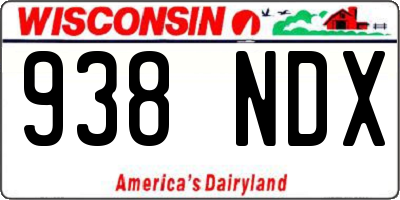 WI license plate 938NDX