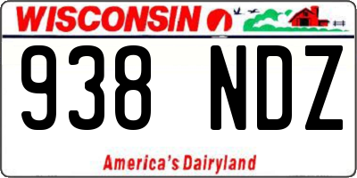 WI license plate 938NDZ