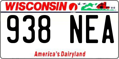 WI license plate 938NEA