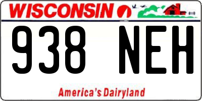 WI license plate 938NEH