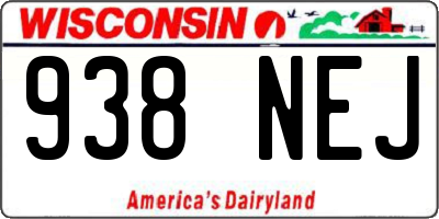 WI license plate 938NEJ