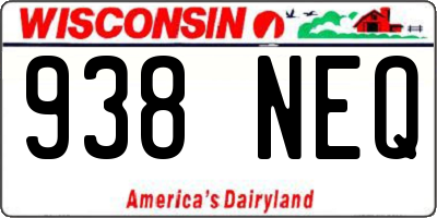 WI license plate 938NEQ
