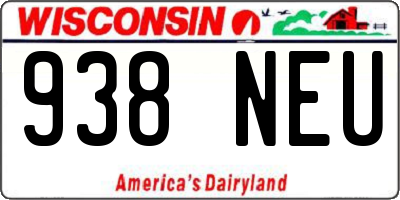 WI license plate 938NEU