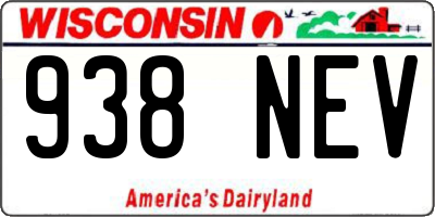 WI license plate 938NEV