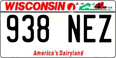 WI license plate 938NEZ