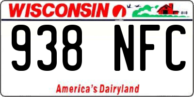 WI license plate 938NFC