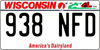 WI license plate 938NFD