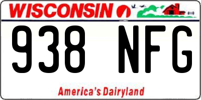 WI license plate 938NFG