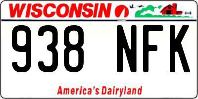 WI license plate 938NFK