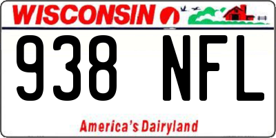 WI license plate 938NFL