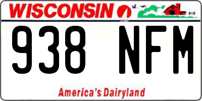 WI license plate 938NFM