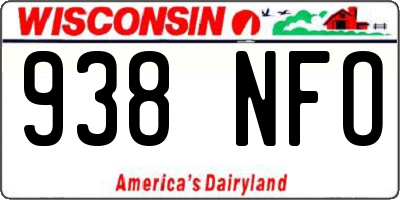 WI license plate 938NFO
