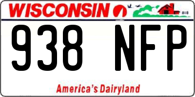 WI license plate 938NFP