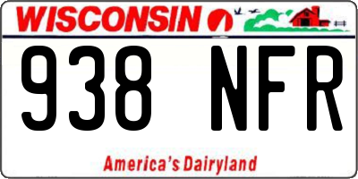 WI license plate 938NFR