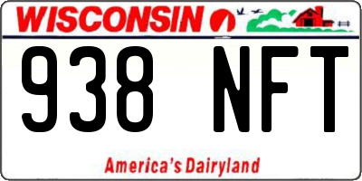 WI license plate 938NFT