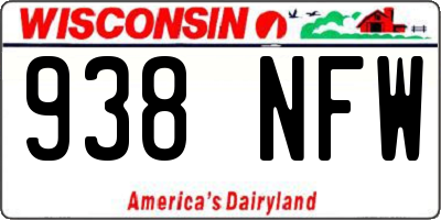 WI license plate 938NFW