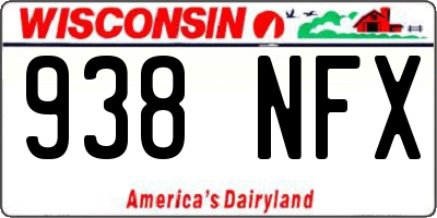 WI license plate 938NFX