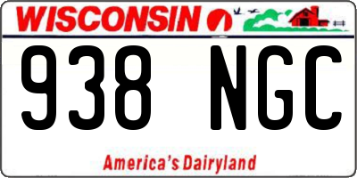 WI license plate 938NGC