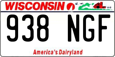 WI license plate 938NGF