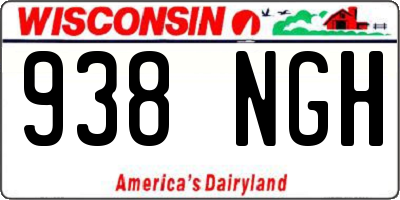 WI license plate 938NGH