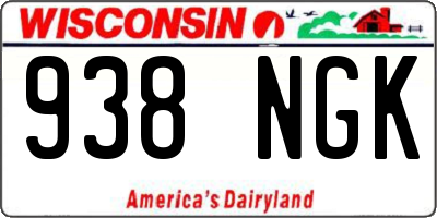 WI license plate 938NGK